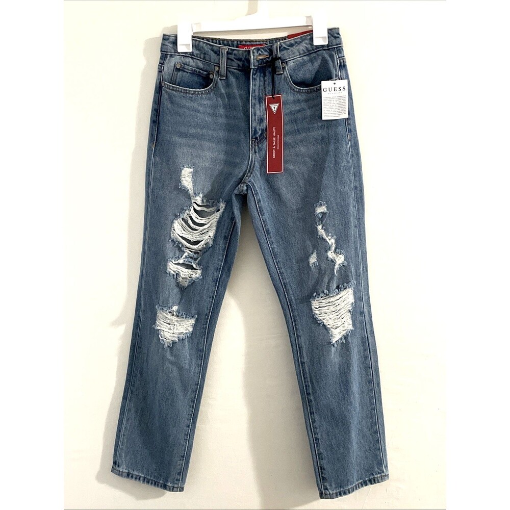 NWT Guess Los Angeles Women's High Rise Straight Lively Straight Jeans Sz 26x27